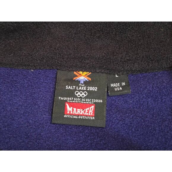 2002 WINTER OLYMPICS FLEECE VEST MENS LARGE PURPLE SALT LAKE FULL ZIP MARKER - Picture 4 of 6